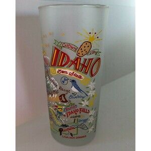 Idaho ID Gem State Frosted 14 Fl Oz Souvenir Glass Ocean-brand